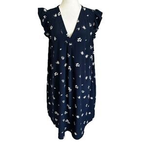 Hello Mia Blue Floral Dress Women Size Large | 58-16